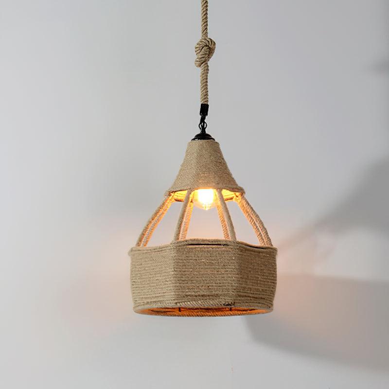 Yavmis Retro Hanfseil exquisite Pendelleuchte