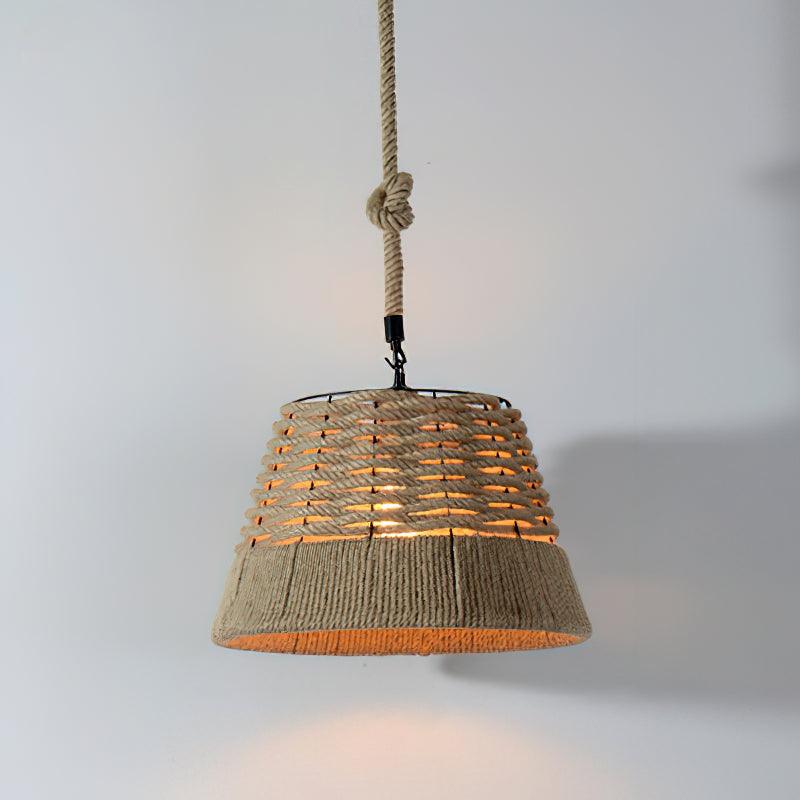 Yavmis Retro Hanfseil exquisite Pendelleuchte