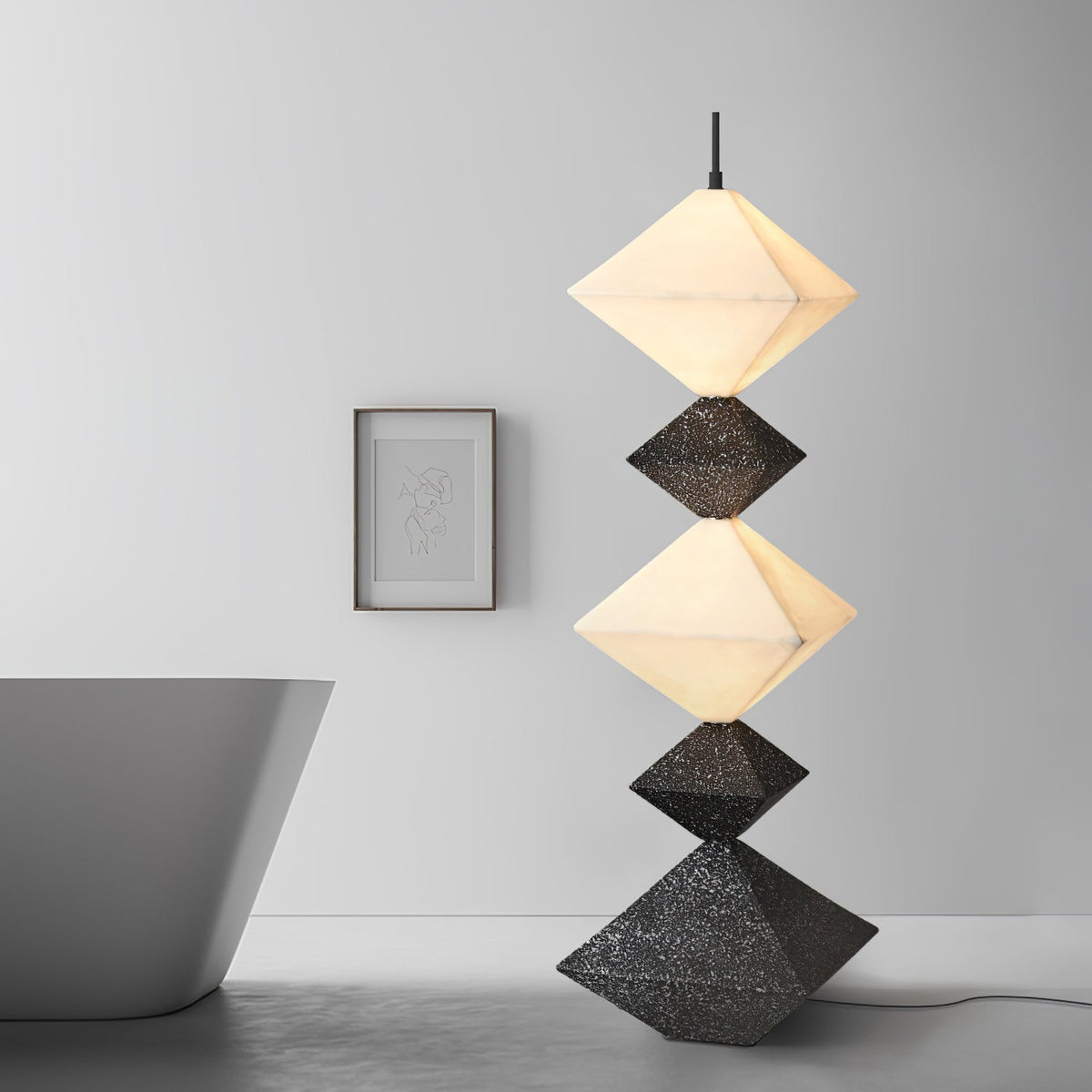GeoGlow Rhombus Cube Stehleuchte