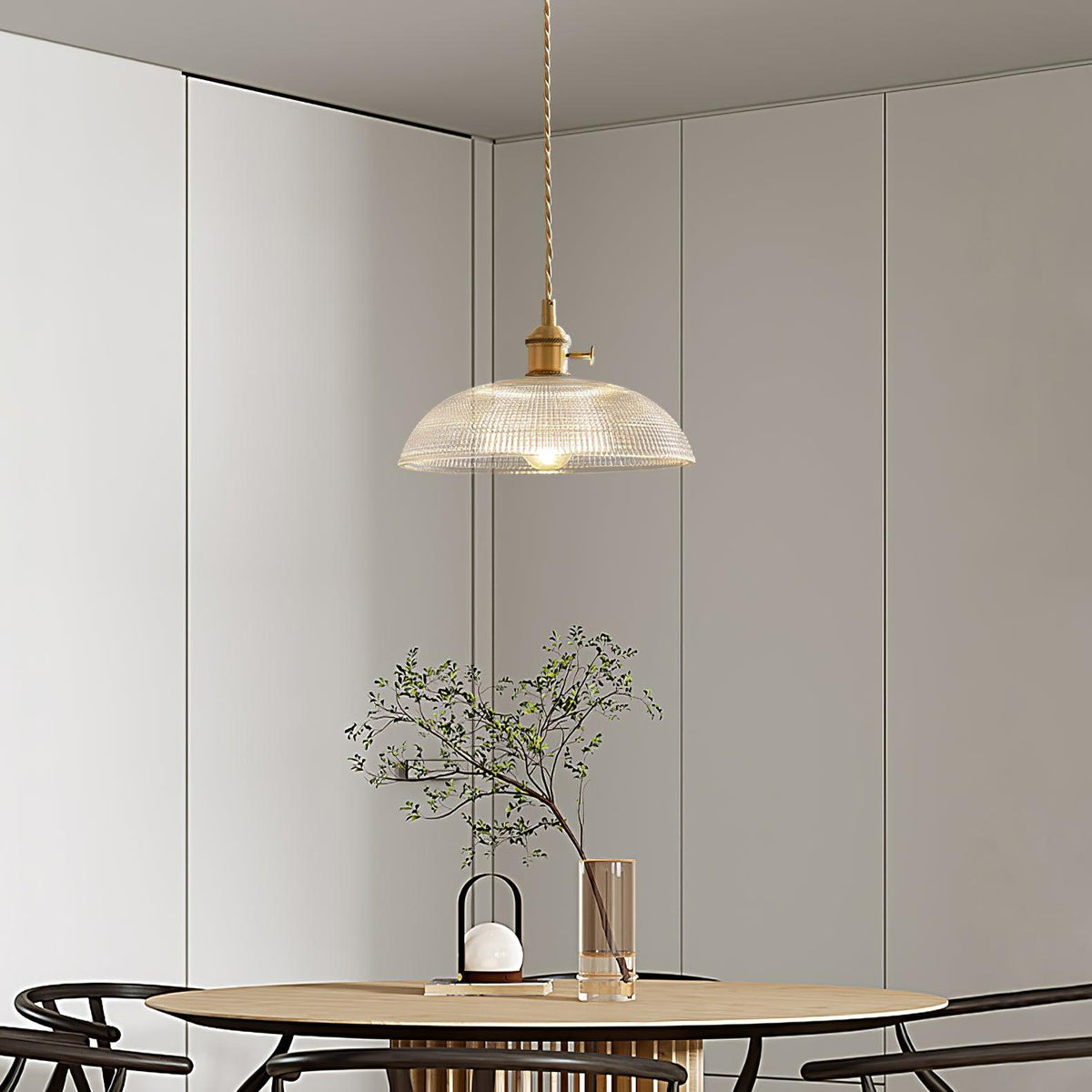Crinel Messing- & Glas-Pendelleuchte