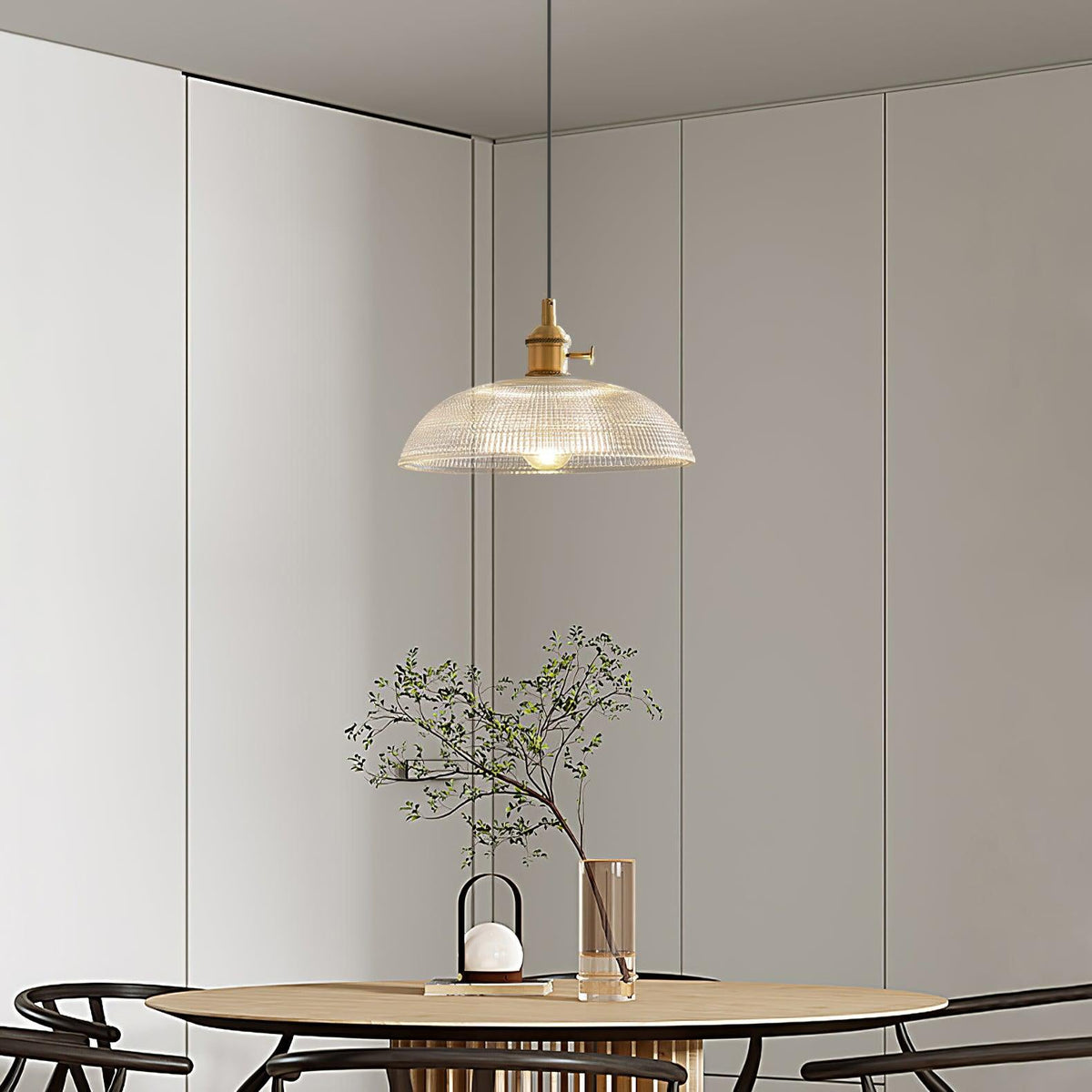 Crinel Messing- & Glas-Pendelleuchte