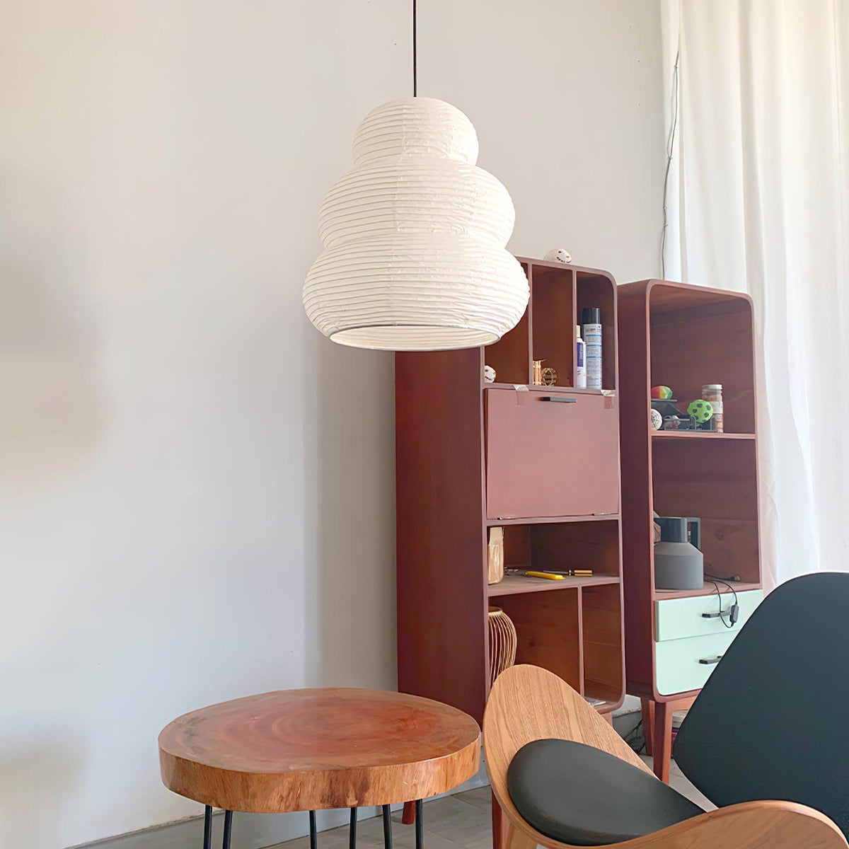 Solara Pendelleuchte Washi-Papier mehrstufige Laterne japanisch für Wohnzimmer