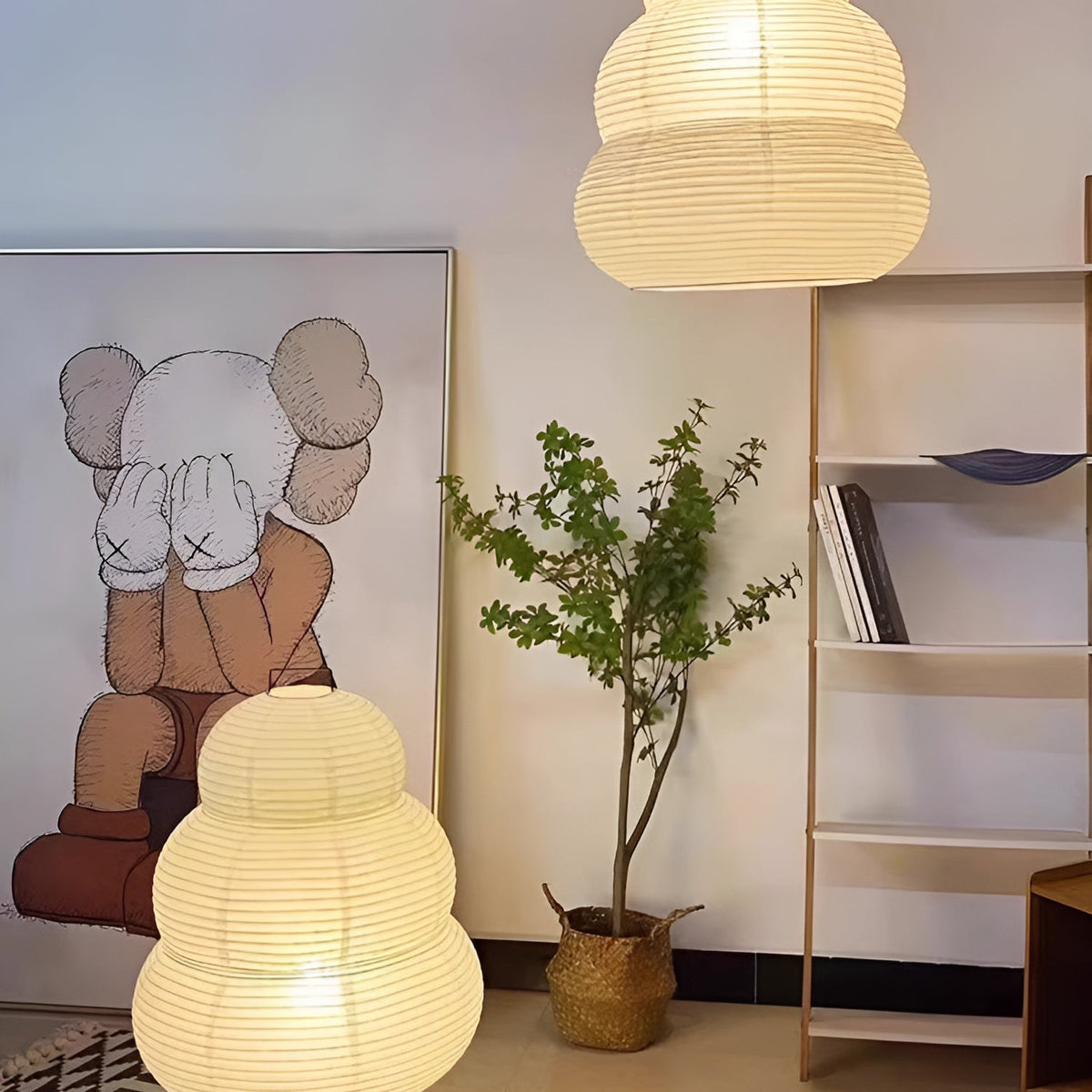 Solara Pendelleuchte Washi-Papier mehrstufige Laterne japanisch für Wohnzimmer
