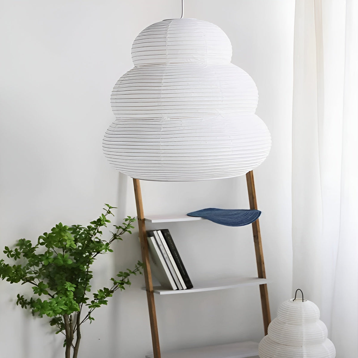 Solara Pendelleuchte Washi-Papier mehrstufige Laterne japanisch für Wohnzimmer