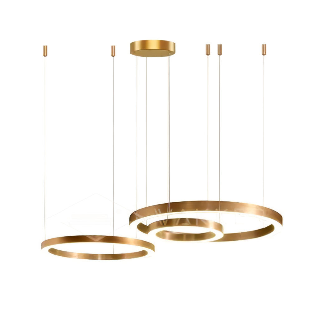 Dexlin Pendelleuchte LED-Ring Gold modern 3-Ring