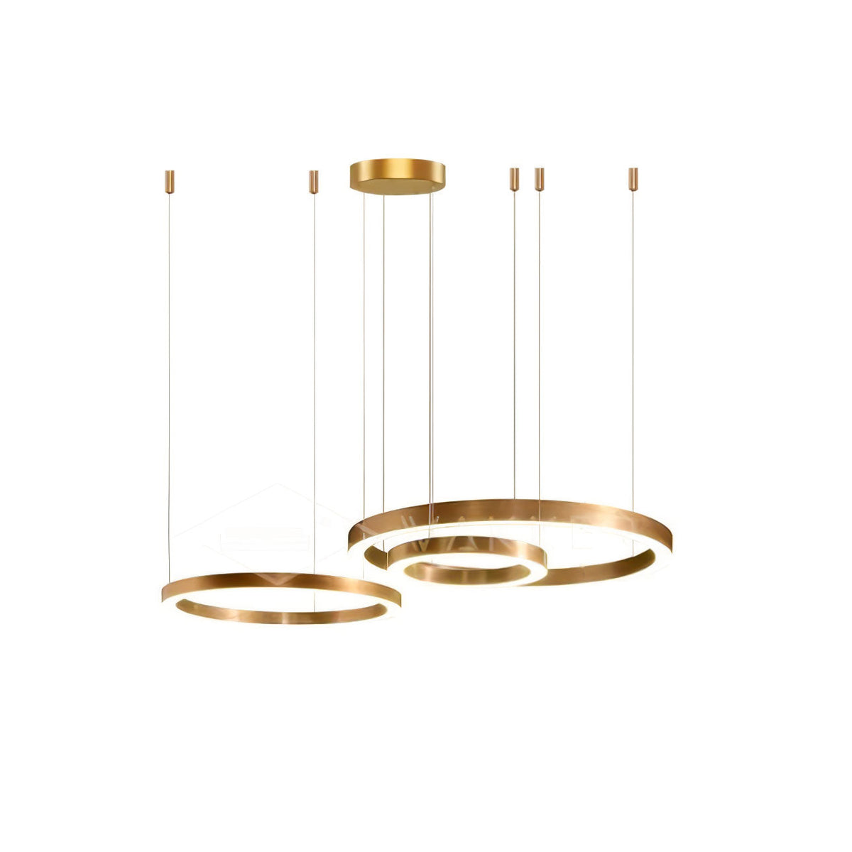 Dexlin Pendelleuchte LED-Ring Gold modern 3-Ring