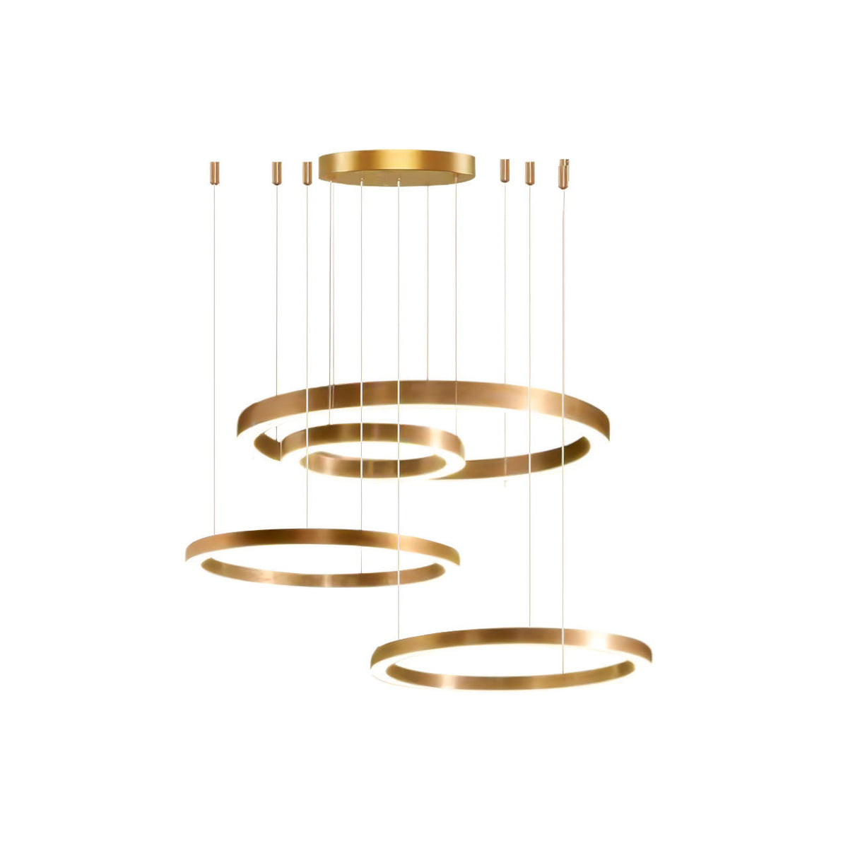 Dexlin Pendelleuchte LED-Ring Gold modern 3-Ring