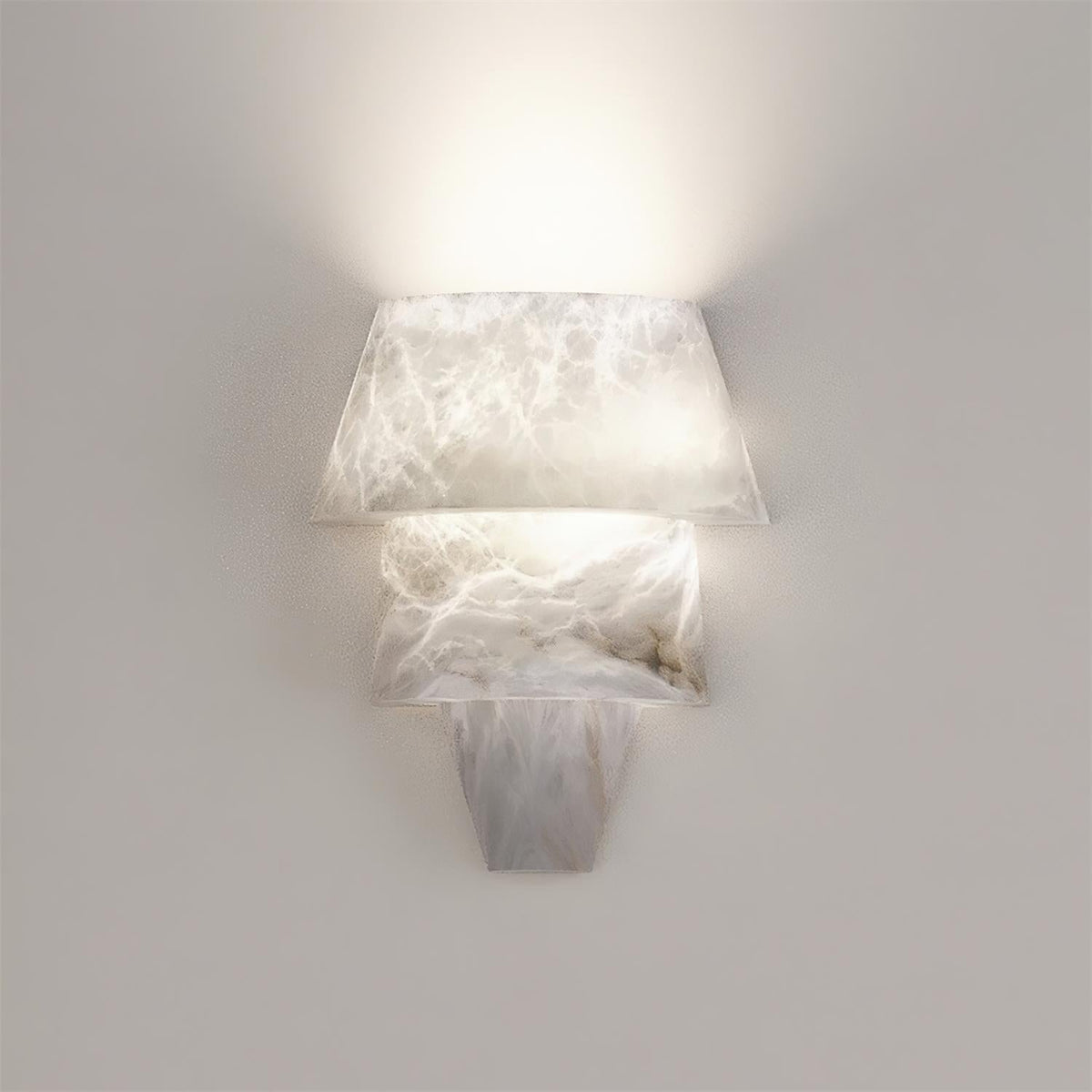 Alvian Wandleuchte Elegant Weiß Alabaster gestaffelt
