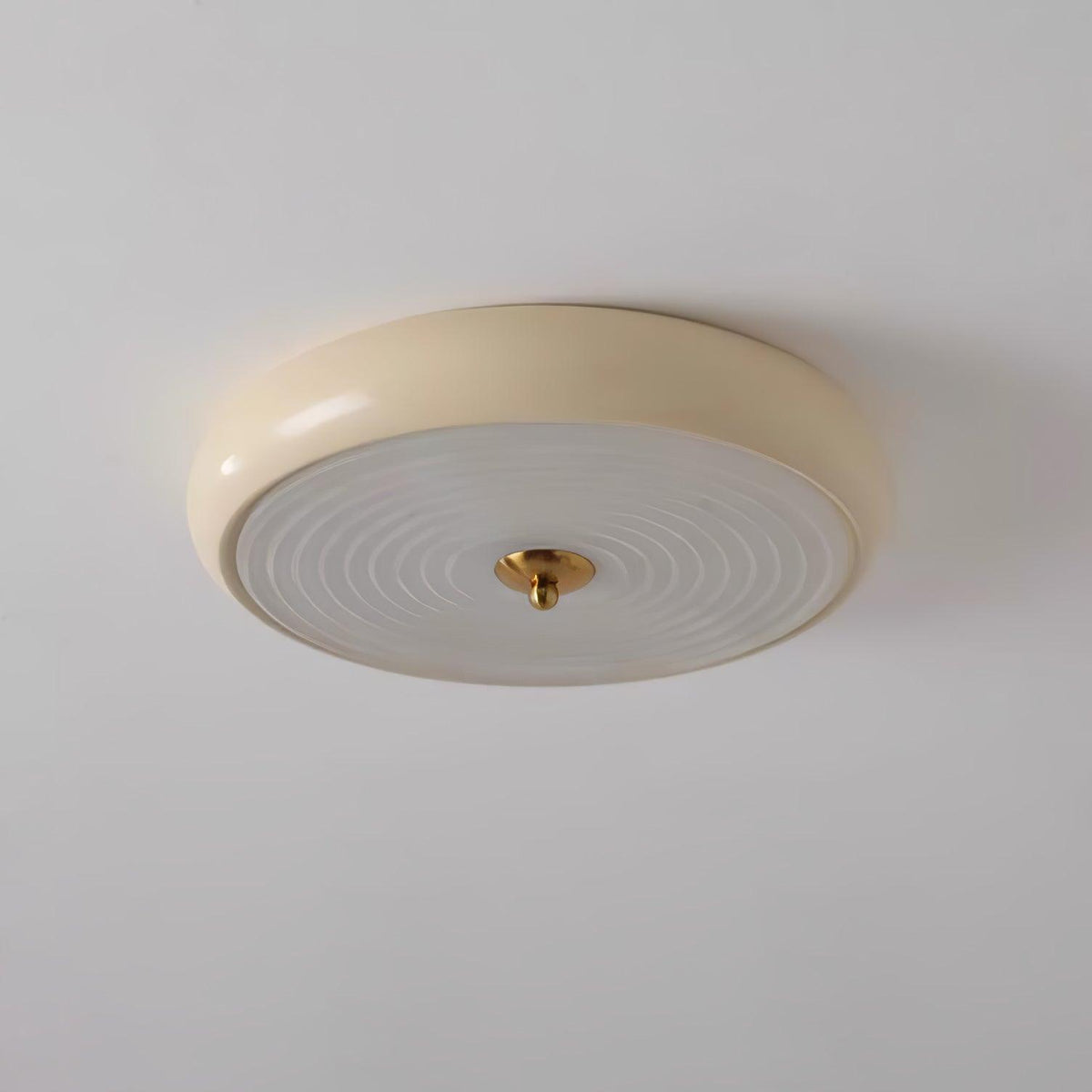 Utheara zeitgenössische minimalistische Deckenleuchte aus Milchglas in Creme