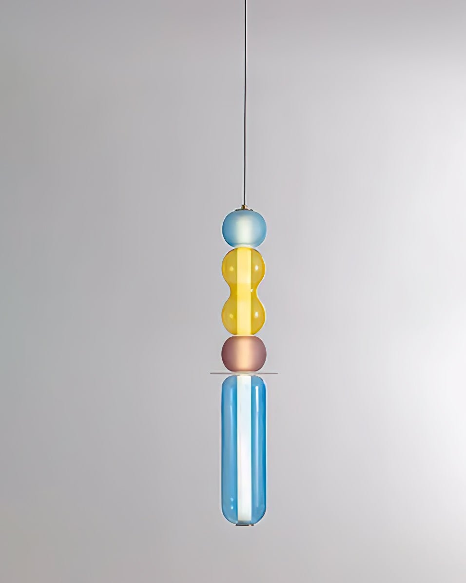 Lioririse Pendelleuchte aus farbigem Glas modern