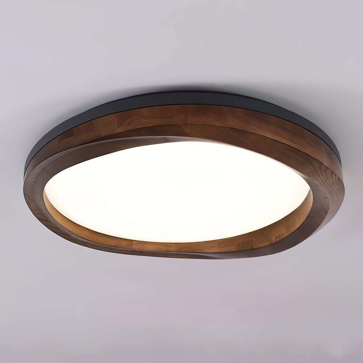 Aurdoreth zeitgenössische minimalistische Deckenleuchte aus Holz mit Wellenoptik