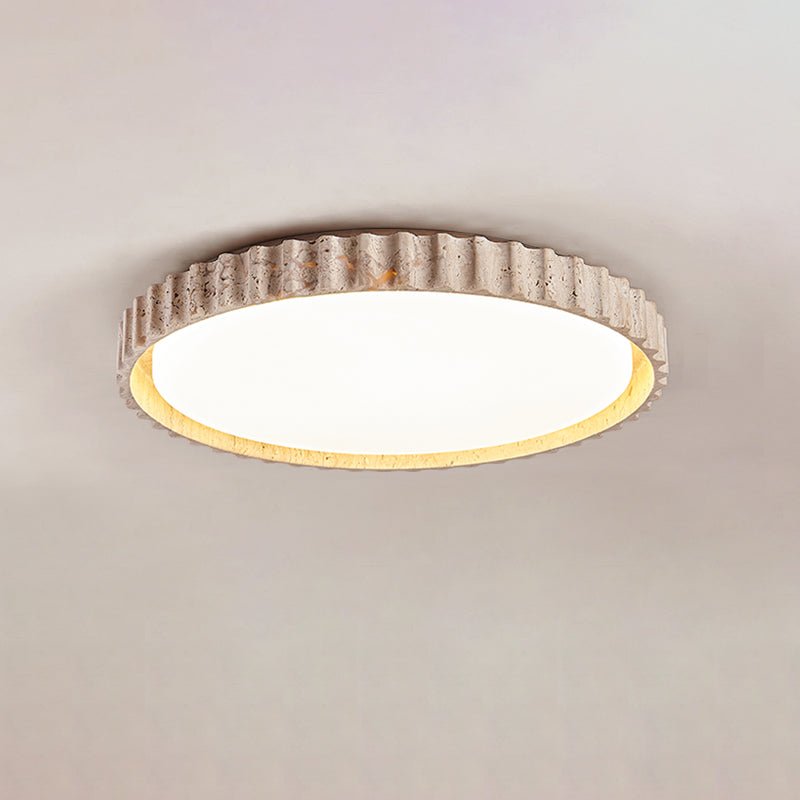 Obsidian Fluted Ring Travertine Deckenleuchte