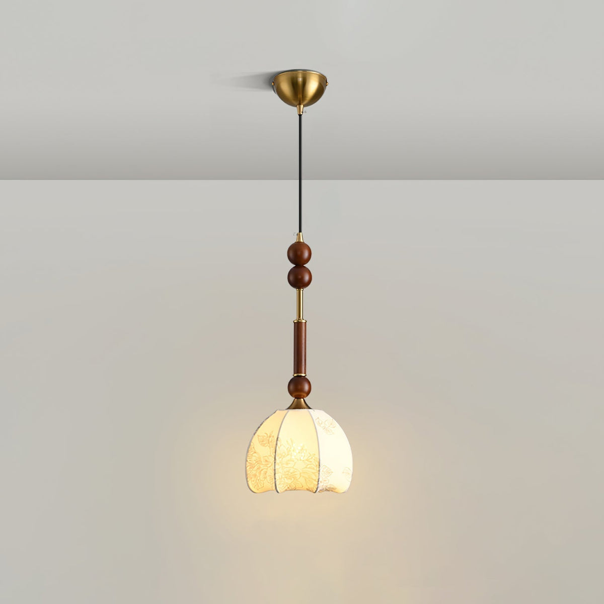 Yovelis Vintage Holz-Pendelleuchte