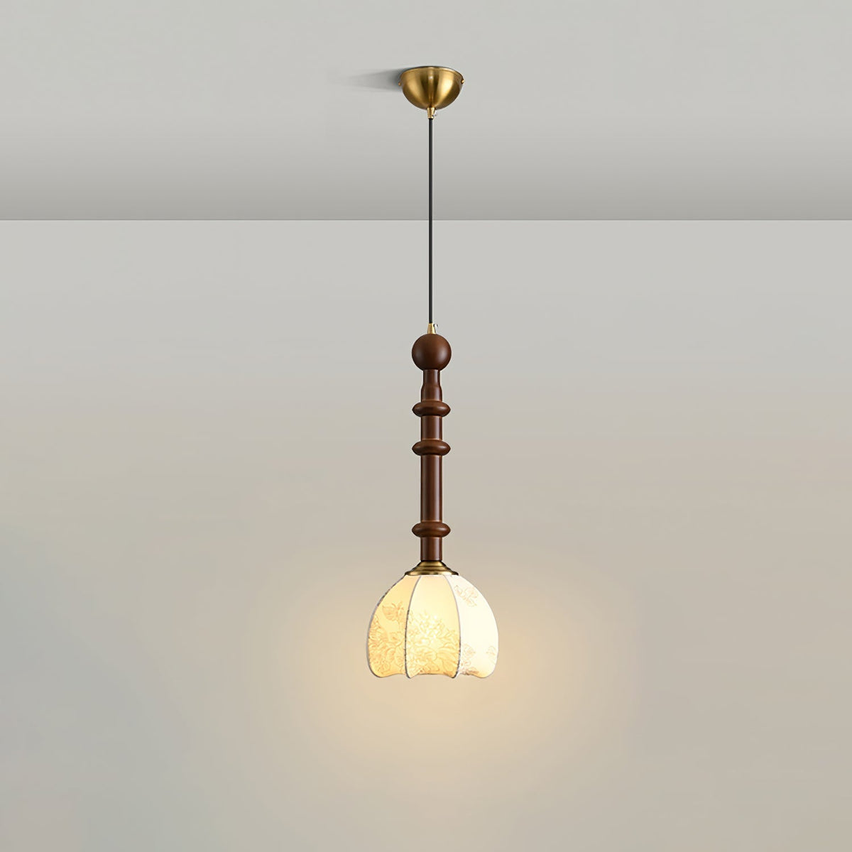 Yovelis Vintage Holz-Pendelleuchte
