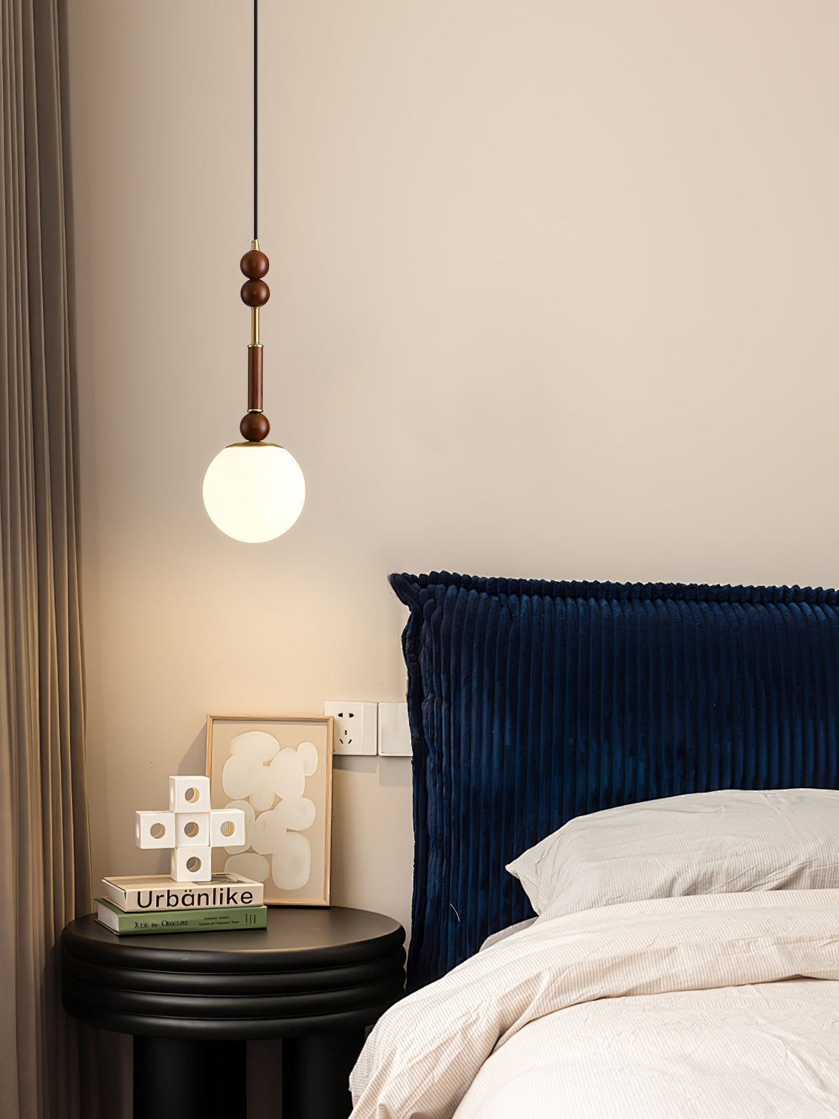Yovelis Vintage Holz-Pendelleuchte