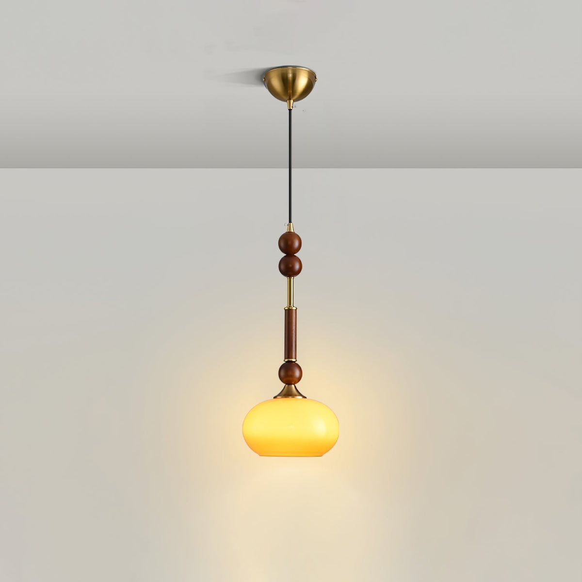 Yovelis Vintage Holz-Pendelleuchte