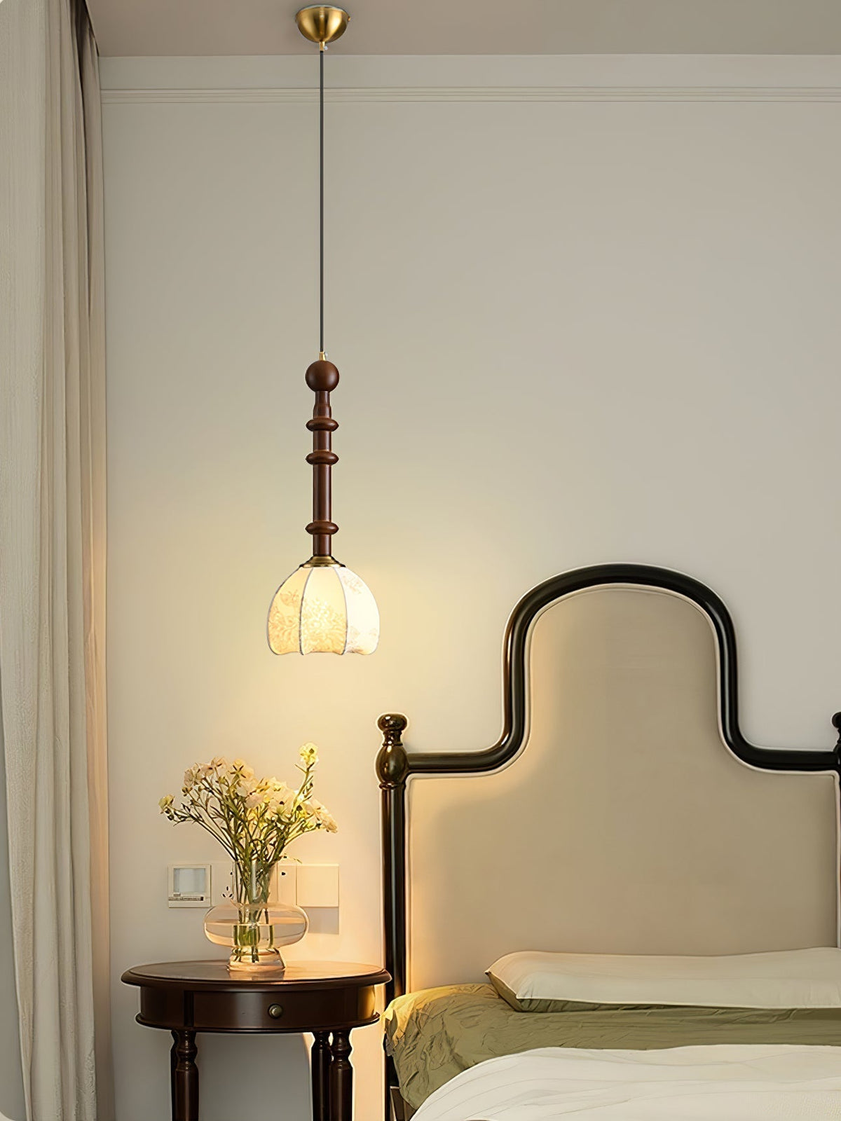 Yovelis Vintage Holz-Pendelleuchte