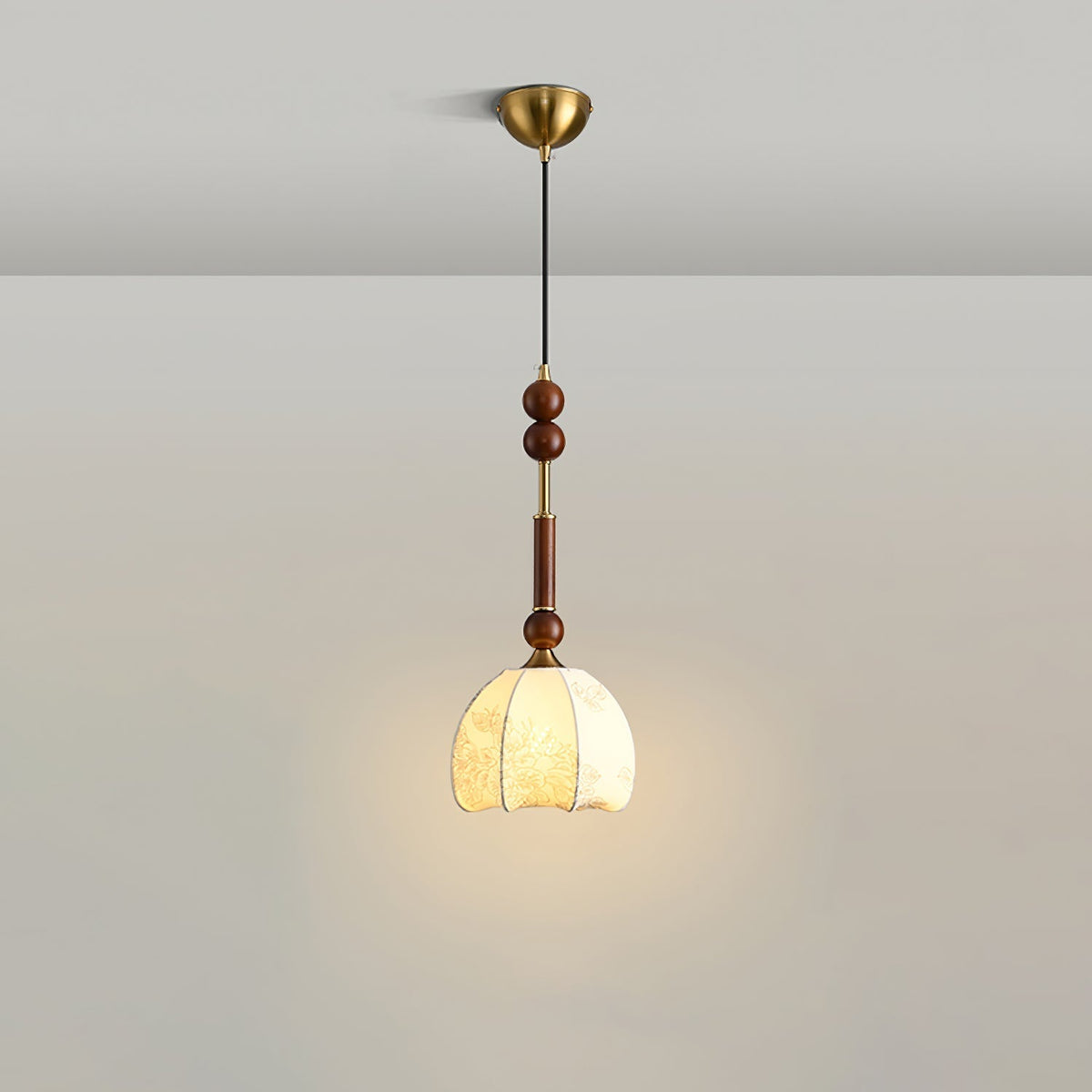 Yovelis Vintage Holz-Pendelleuchte