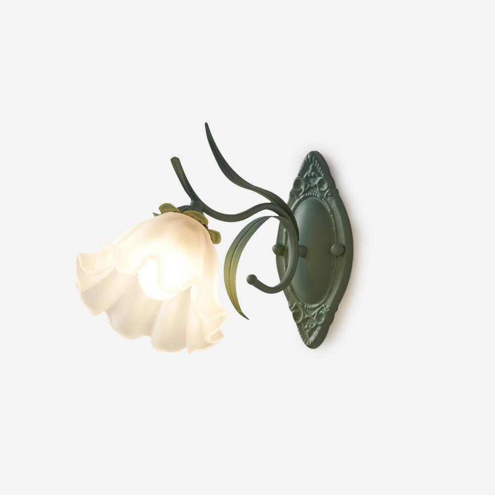 Wandleuchte Vintage Blumenmuster aus Glas für Schlafzimmer und Wohnzimmer