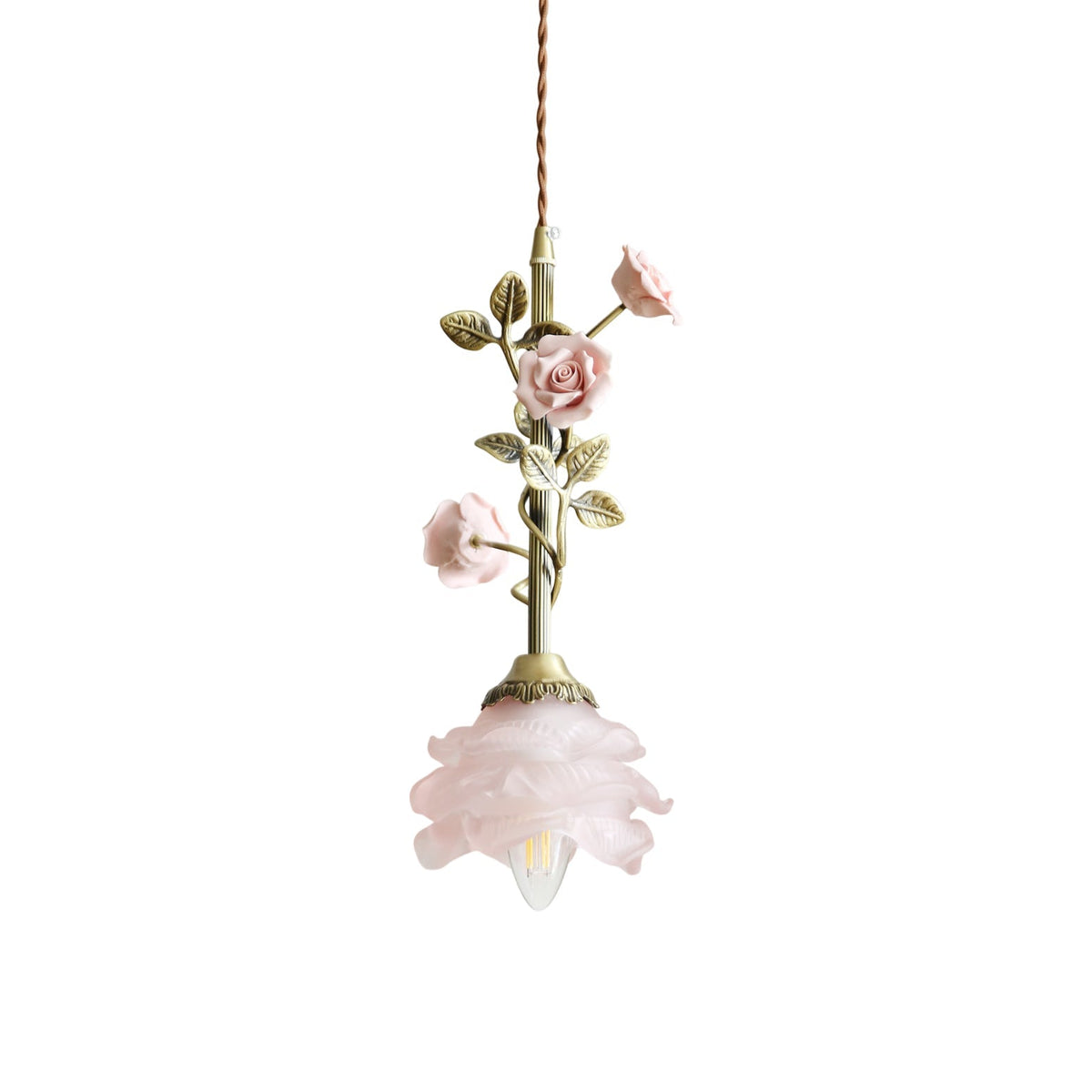 Avenoielle Pendelleuchte mit floraler Blumendekoration