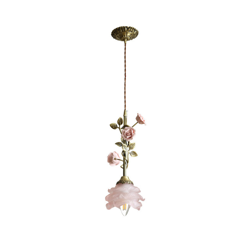 Avenoielle Pendelleuchte mit floraler Blumendekoration