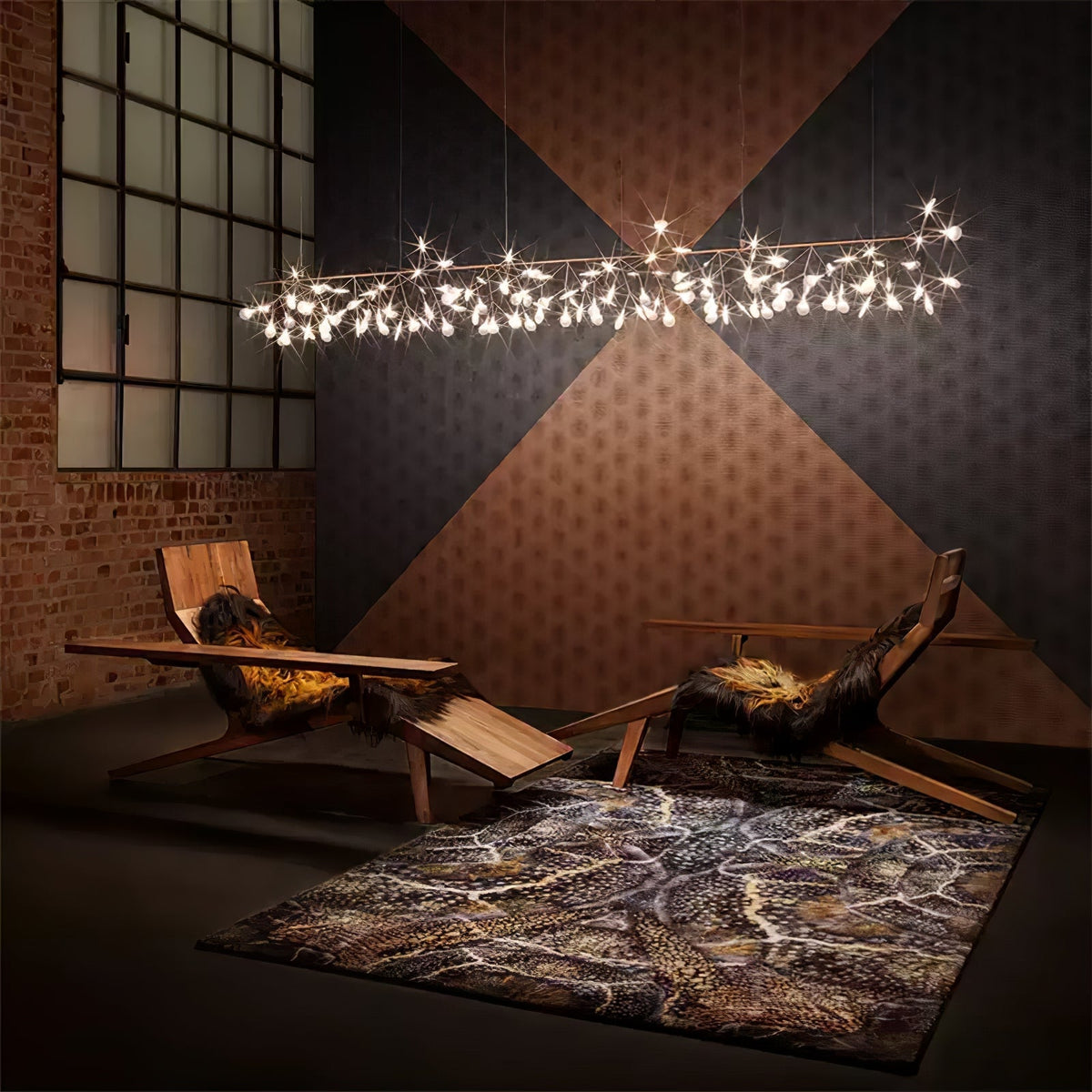Auroreon Kronleuchter Roségold Firefly LED Ast