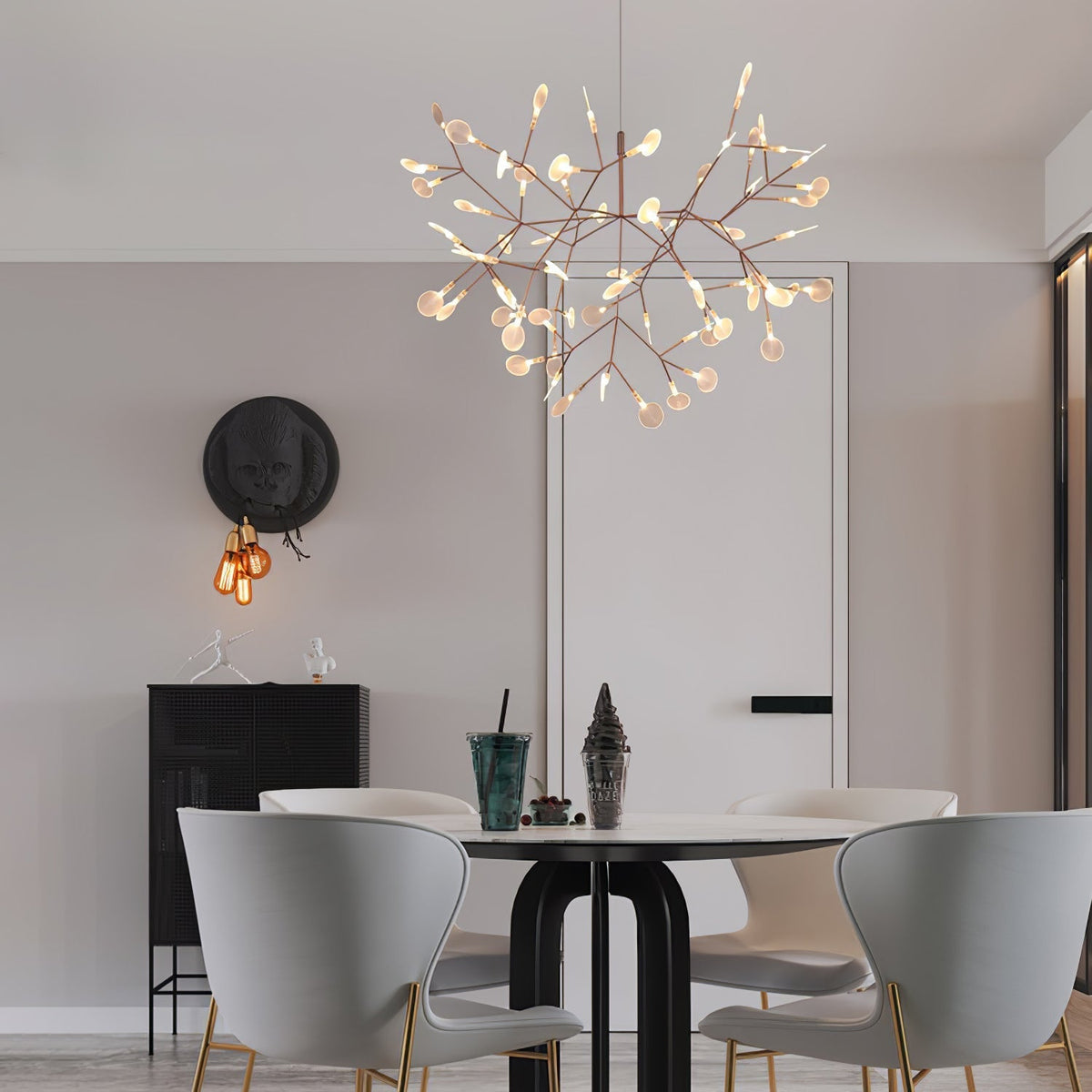 Auroreon Kronleuchter Roségold Firefly LED Ast