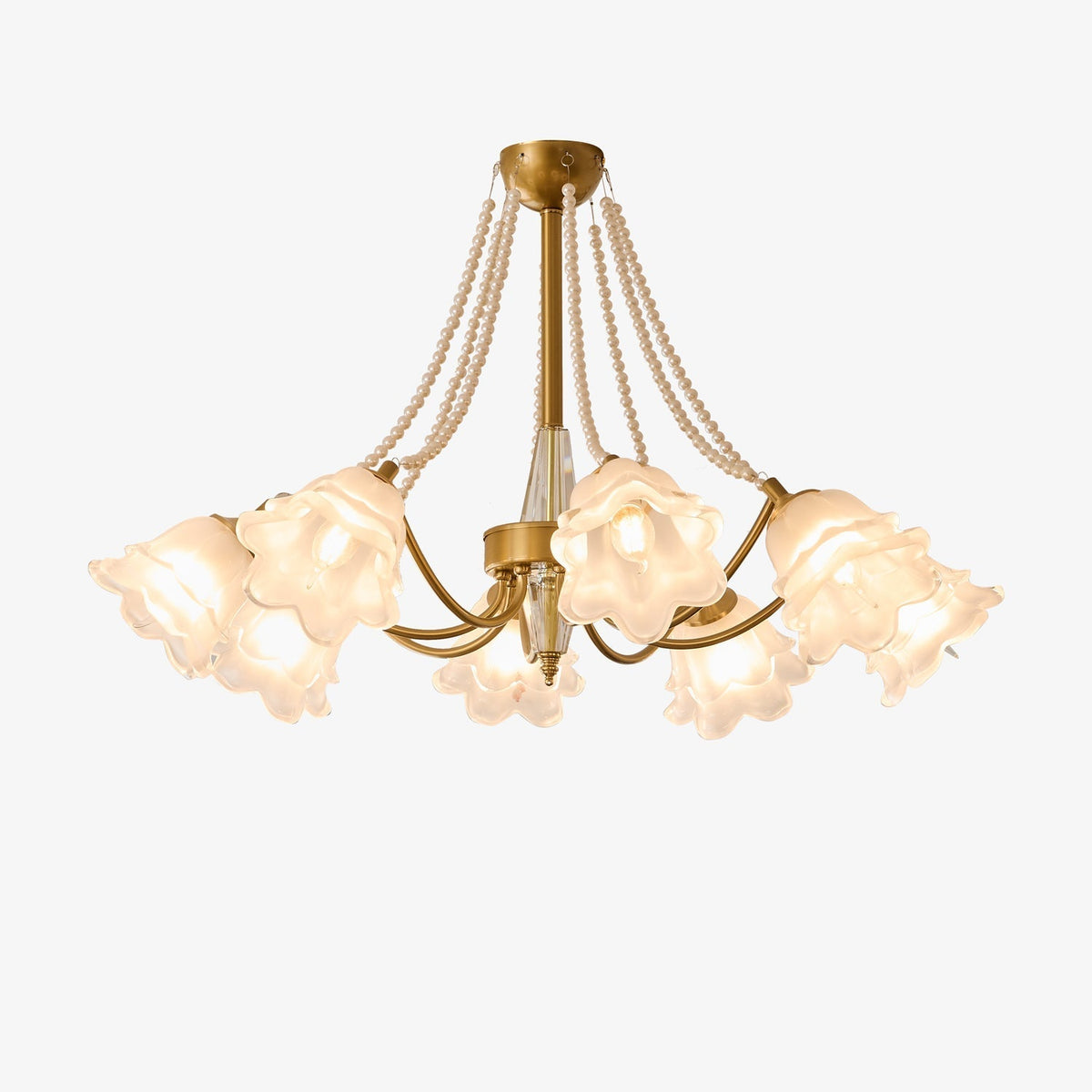 Allirila Traditionelle Eleganz Vintage Bloom Perlen Kronleuchter aus Glas