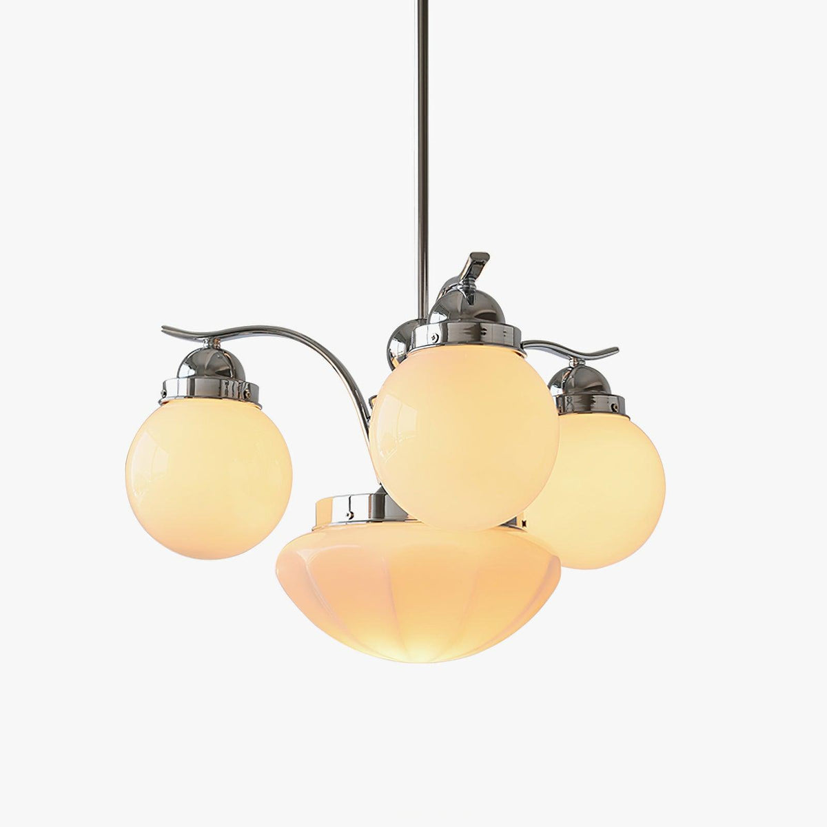Ririxon Kronleuchter Retro Chic Kugel Weiß Glas