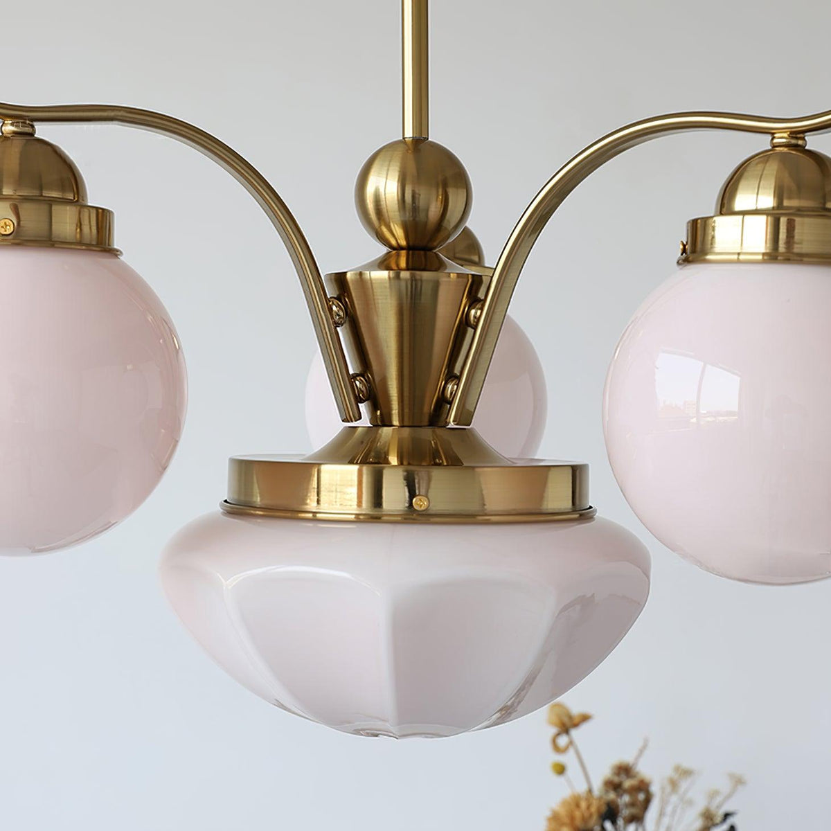 Ririxon Kronleuchter Retro Chic Kugel Weiß Glas