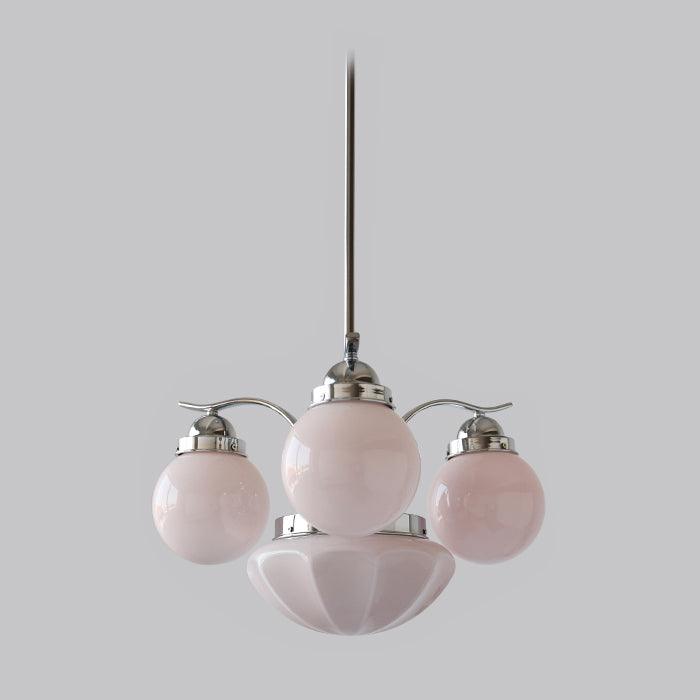 Ririxon Kronleuchter Retro Chic Kugel Weiß Glas