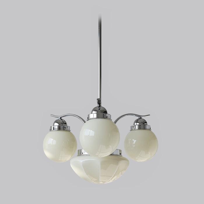 Ririxon Kronleuchter Retro Chic Kugel Weiß Glas