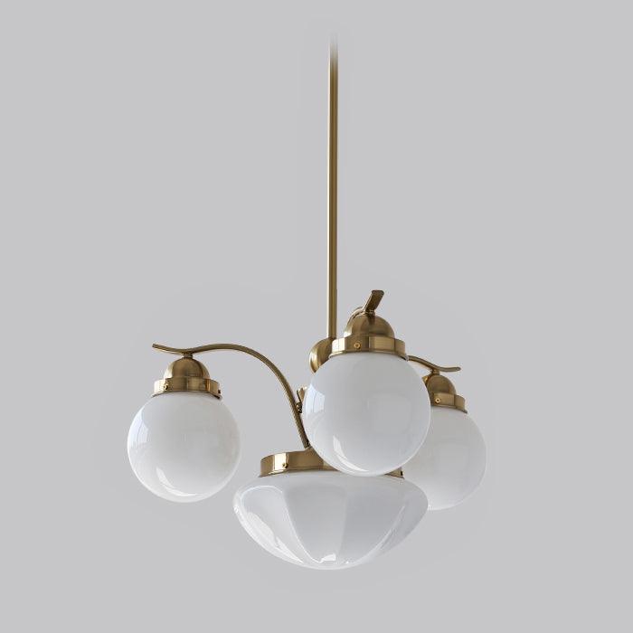 Ririxon Kronleuchter Retro Chic Kugel Weiß Glas