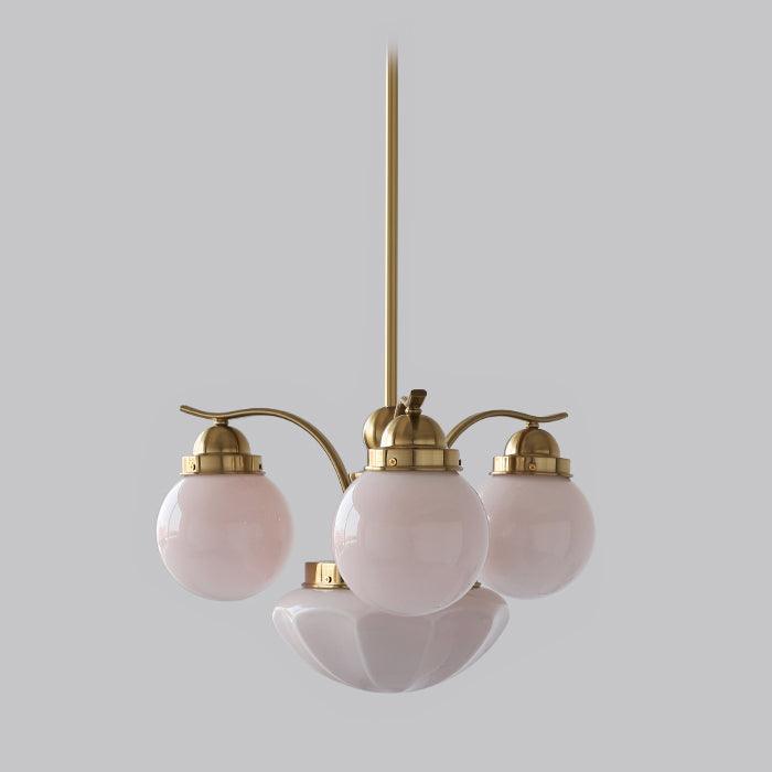 Ririxon Kronleuchter Retro Chic Kugel Weiß Glas