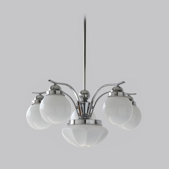 Ririxon Kronleuchter Retro Chic Kugel Weiß Glas