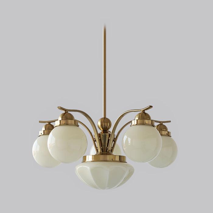 Ririxon Kronleuchter Retro Chic Kugel Weiß Glas