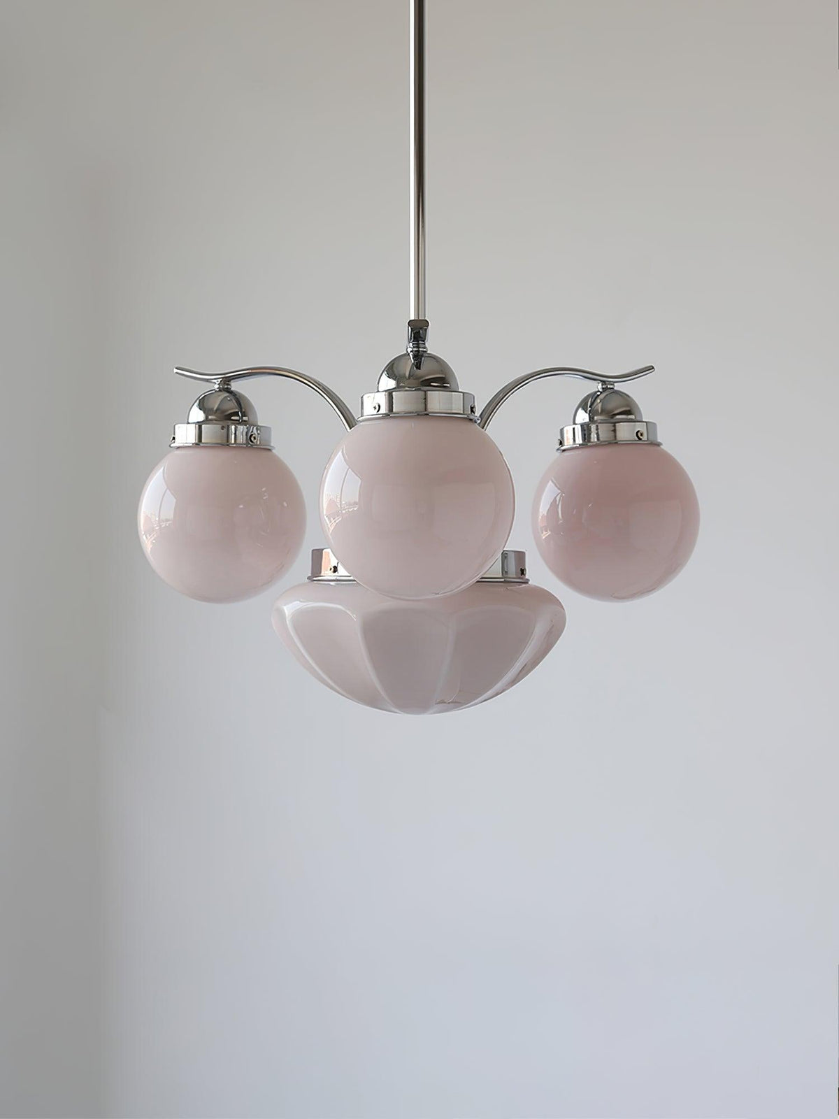 Ririxon Kronleuchter Retro Chic Kugel Weiß Glas