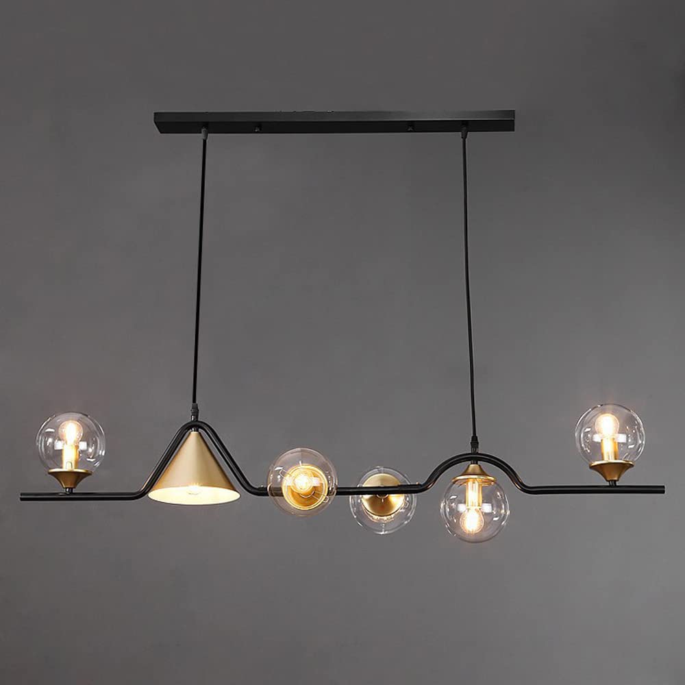 Arisha Moderne LED Pendelleuchte Schwarz/Gold Glas Wohnzimmer/Schlafzimmer