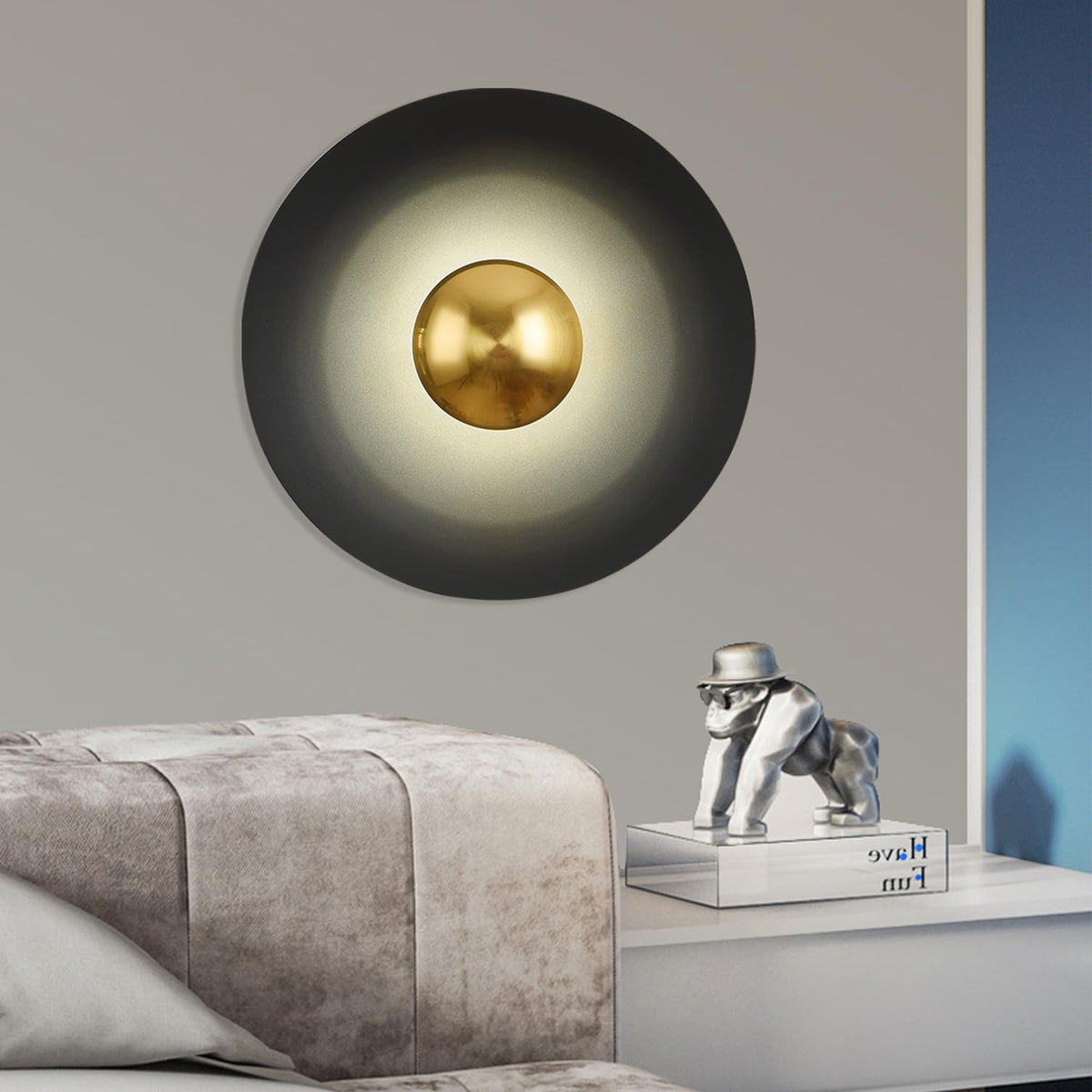 Valentina Minimalistisch Platte LED Innenbereich Wandleuchte Metall Hotel