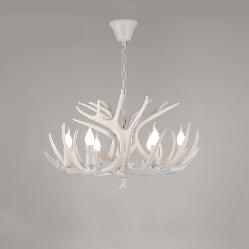 Epoch Vintage Kronleuchter Horn Natur Weiß/Braun/Kaffee Wohnzimmer Harz