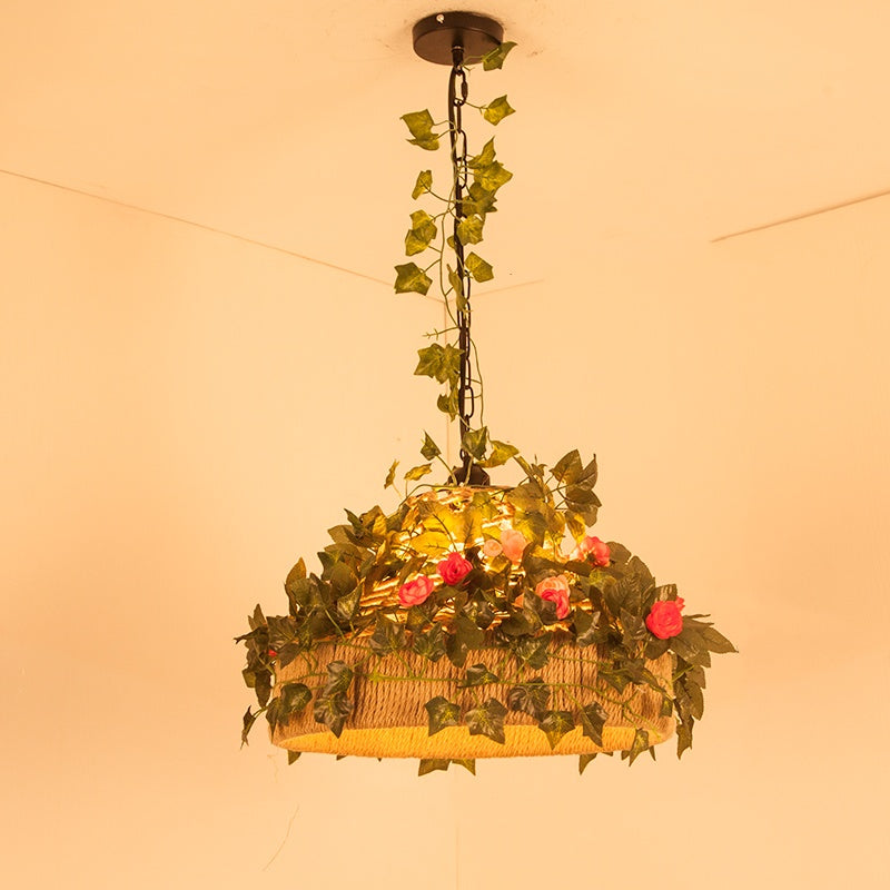 Valentina Retro LED Pendelleuchte Rattan Restaurant Schlafzimmer