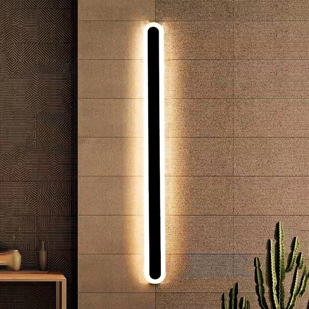Arisha Linear LED Dimmbar Außenwandleuchte Schwarz Flur Terrasse Metall