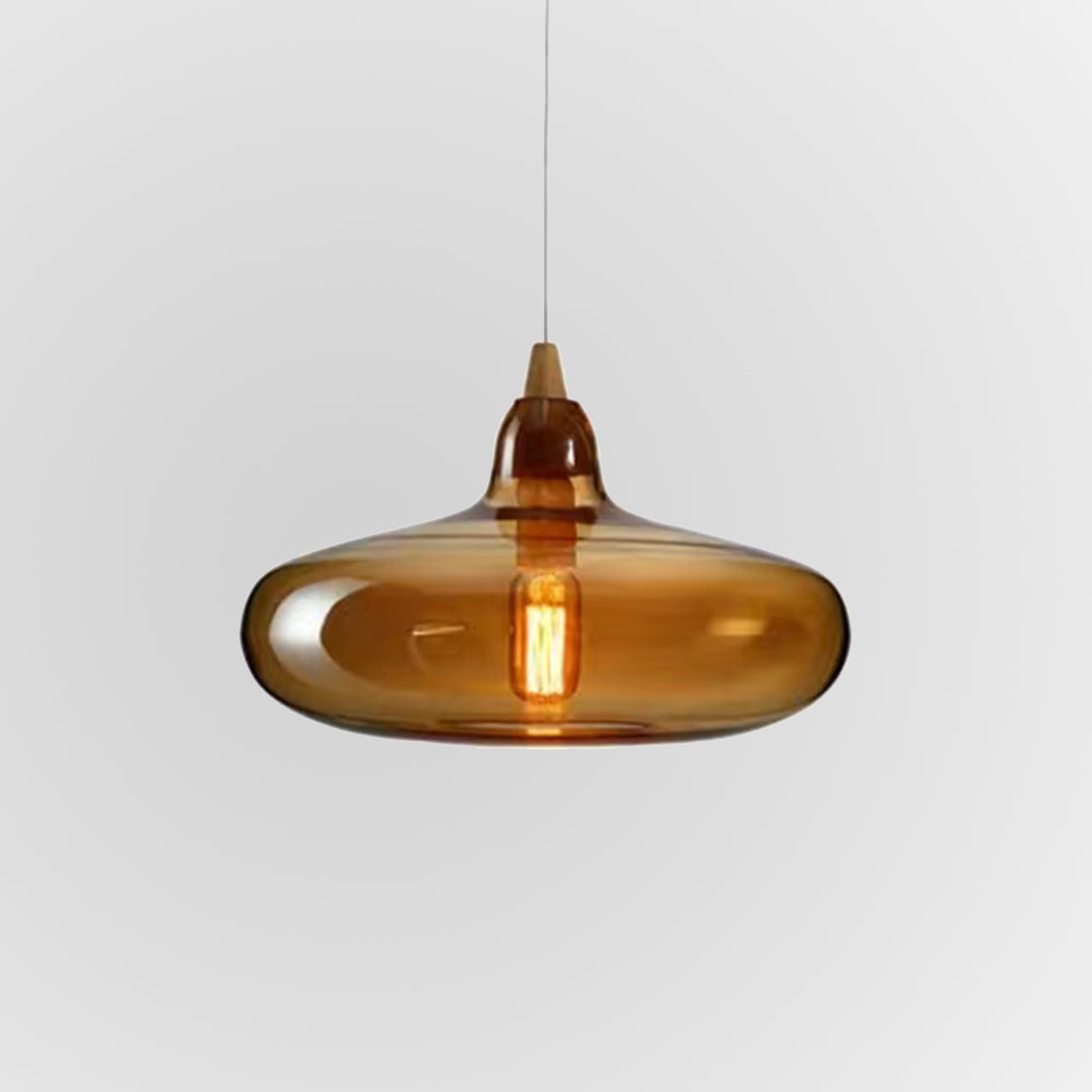 Aria Pendelleuchte Amber Schlaf/Wohnzimmer Metall/Glas