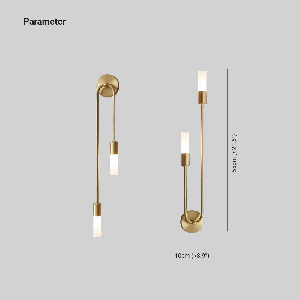 Kristy Wandleuchte 2 Flammig Doppelwandiges Design Gold Wohnzimmer