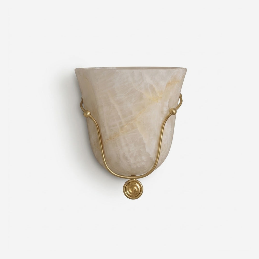 Perrincombe Alabaster-Wandleuchte