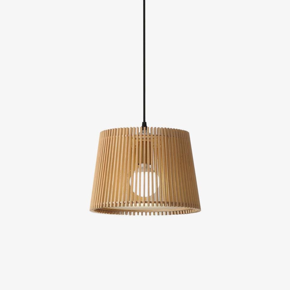 Clou Pendelleuchte aus Holz im Retro-Stil
