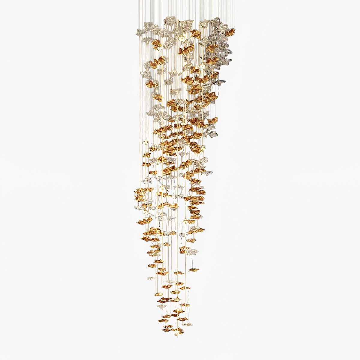 Lisk luxuriöse Kronleuchter aus Messing linear
