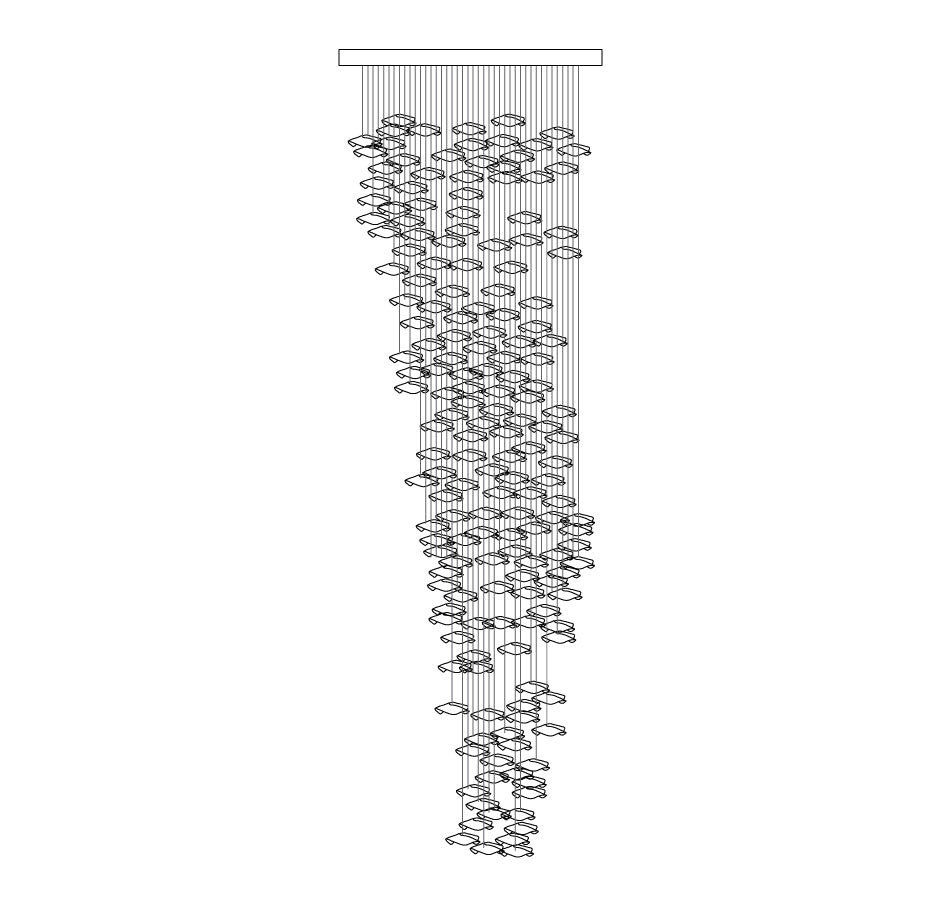 Lisk luxuriöse Kronleuchter aus Messing linear