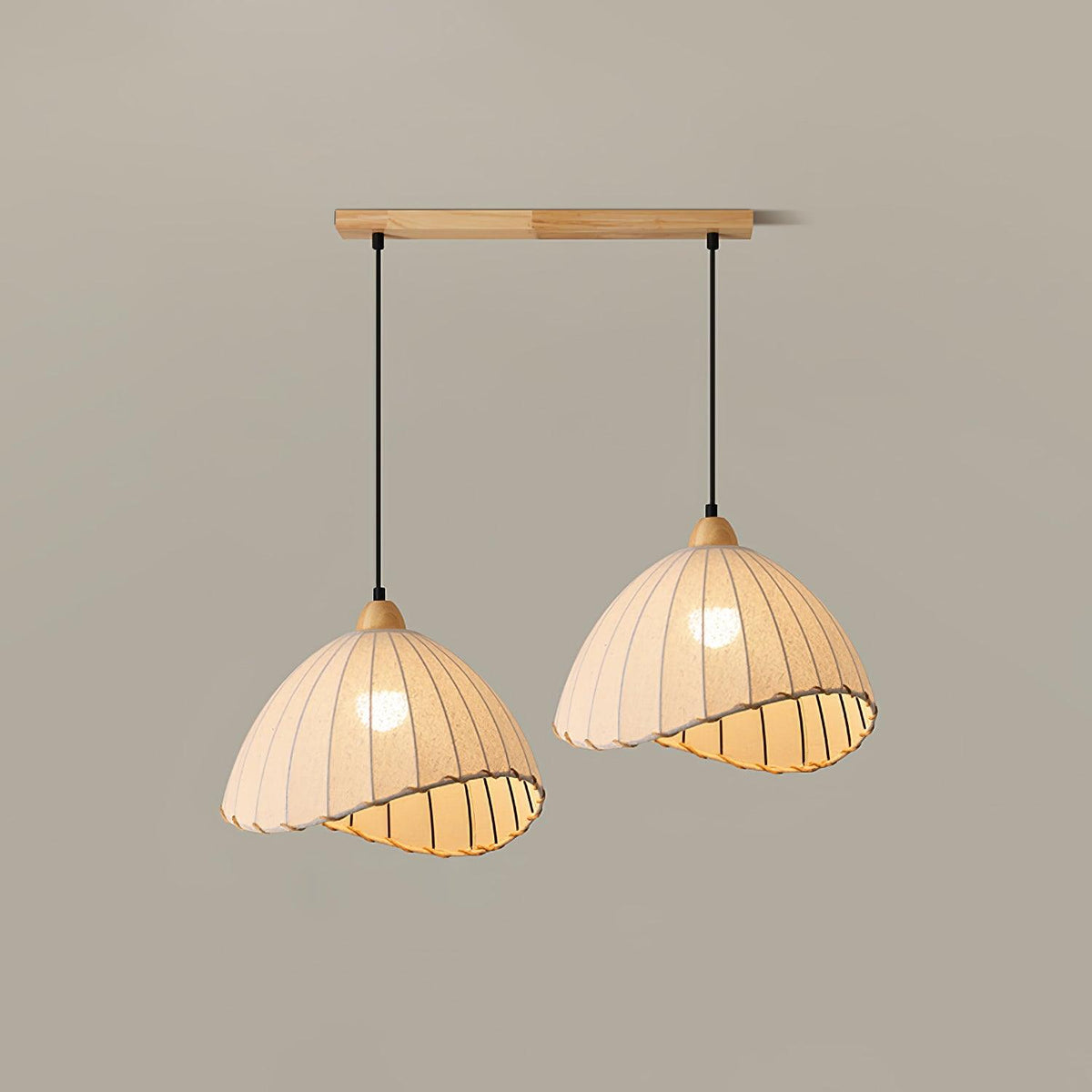Shell Minimalistische Pendelleuchte aus Holz