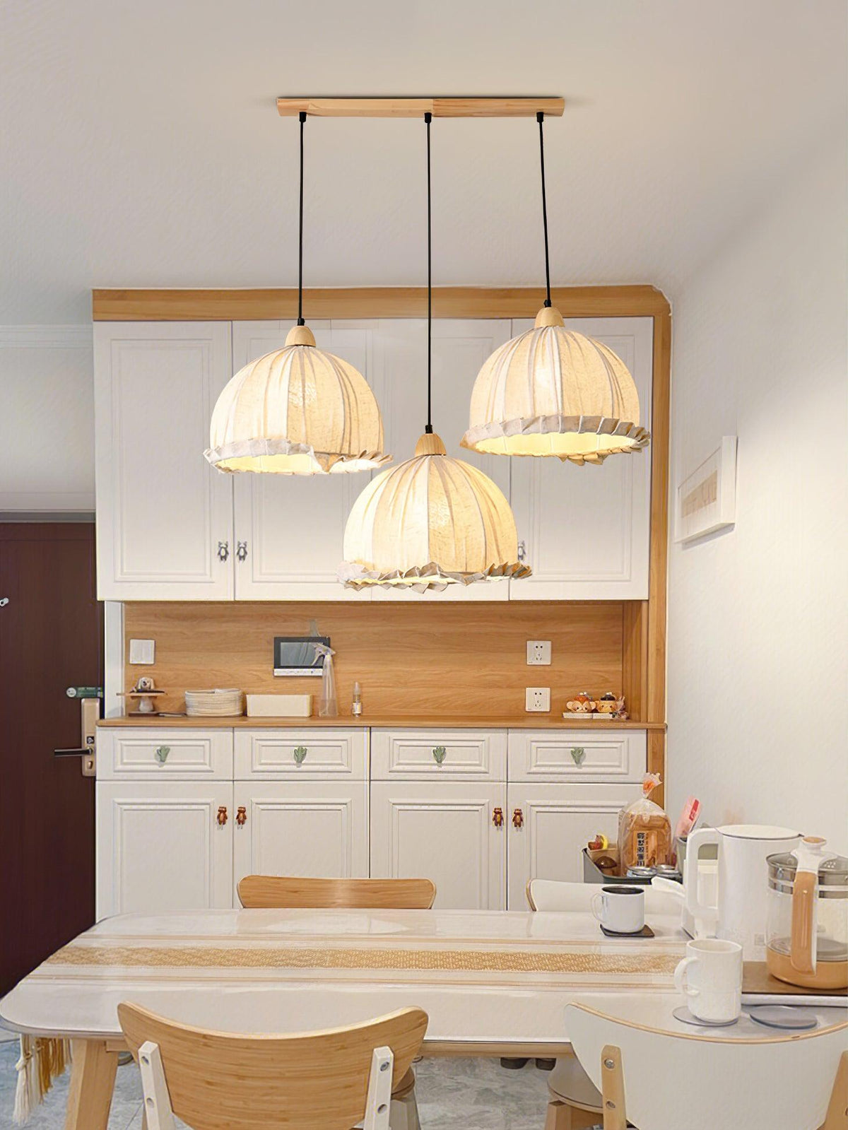 Shell Minimalistische Pendelleuchte aus Holz